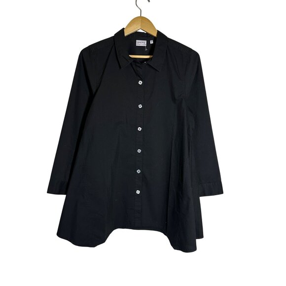 Habitat Clothes to Live In Button Up Swing Top Womens Size  M Capsule Lagenlook - Picture 1 of 7
